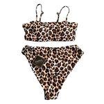 Zaful Bikini 2 Piece Womens Swimsuit Swim Wear Leppard Print Size 6 NWT Photo 0