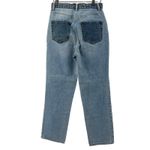 PacSun Women 26 High Rise Straight Leg 5-Button Fly Denim Light Wash Contrast Photo 3