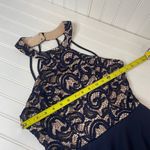 B Darlin Navy Blue Lace Strappy Halter Glitter Fit & Flare Dress Junior's 7/8 Photo 6
