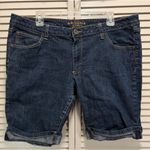 Arizona Jeans  Bermuda Denim Jean Shorts‎ Dark Wash Size 19 Mid Rise Zip Photo 0