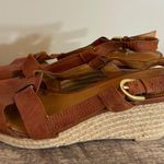 Franco Sarto  Crispin Wedge Brown Leather Sandals Shoes Women’s Size 7.5 Photo 5