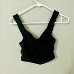 Madewell  Black Twist Detail Crop Top Size Small Photo 3