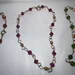 Set of Three Dainty Gold Tone and Gem Bead and Bead Bracelets Gold Photo 2