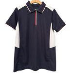 Clovery Women’s M Navy Blue Red White Short Sleeve 1/4 Zip Golf Performance Top Size M Photo 0
