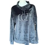 Rae Dunn NWT  Cowl Neck Black COZY Sweatshirt Sz‎ M Photo 2