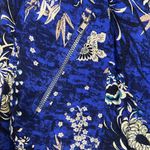 Jaase  Boho Floral Cropped Blue Zipper Jacket EUC Photo 2