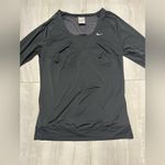 Nike  Women's Black Long Sleeve Tee with Gray Accents Photo 3