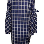ECI  plaid bell sleeve midi dress Photo 0