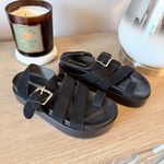 Jeffrey Campbell Hebrides Black Strappy Platform Sandals Size 6 Photo 1