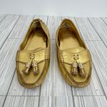 Tory Burch shoes 7.5 Lawrence driving loafers flat gold metallic leather tassels Photo 4