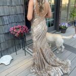 Jovani prom dress 22314 gold and silver sequin Size 00 Photo 2