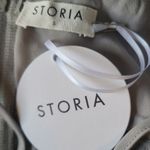 Storia  Monochromatic Gray Daisy Flower Baby Doll Mini Dress‎ Size Small Photo 6