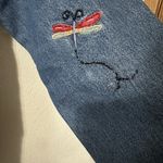 Quacker Factory Jean Jacket Size Large Denim Beaded Embroidered Floral Blue Photo 5