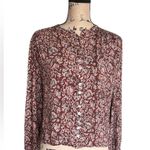 Faherty  Portia Blouse In Fiona Block Print Purple Blouse Size Small Photo 3