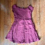 Full Tilt maroon pink babydoll smocked top Photo 6