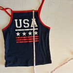 Zoe & Liv  women’s size large red white and blue USA tank top Photo 3