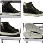 Guess  Black Gold Figz Wedge Lace Up Zipper Side Sneakers Shoes Womens 5 M Photo 1