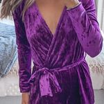 Topshop Purple Velvet Romper Photo 0