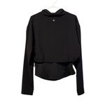 Athleta Layered Shirt Scrunch Bottom Size Medium Black Polyester Blend Preppy Photo 1