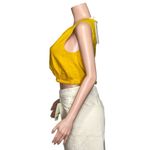 Sézane  Abella Linen-Blend Blouse, Yellow, FR36/US4 Photo 9