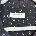 Equipment  Femme Black Moon Pattern Long Sleeve Button Up Blouse Top Women's M Photo 2