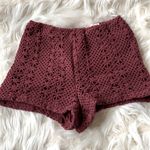 LA Hearts  Maroon Crocheted Shorts With Back Zipper. Stretchy. Size Small Photo 0