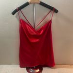 Lush Clothing Lush Red Satin Cowl Neck Tank Top Photo 2