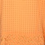 Plaza South Shirt Womens 14 Orange Button Up Checkered‎ Peplum Embroidered Boho Photo 5