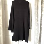 Calvin Klein New black ribbed sweater coat dress L knee length full zip up Photo 8