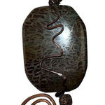 Vintage Large Stone Bronze Metalwork Brooch Pin Men Women Fashion Accessories Green Photo 0