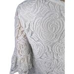 Shannon Ford New York Lace Blouse With Floral Design and Flowy Hems White Size M Photo 3