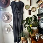 Halara  V Neck Short Sleeve Wide Leg Flowy Waffle Casual Jumpsuit grey SIZE LARGE Photo 3