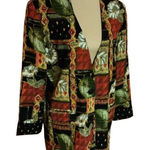 Vtg 80s bright colorful patchwork and floral blazer Size 14 Photo 0