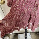 Rose + Olive  Dress Size Small Paisley 3/4 Sleeve Tie Waist Chiffon Ruffle Hem Photo 10