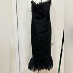 Rare London  Black Strapless Ruched Tulle Mermaid Dress - Size XS/2 Photo 2