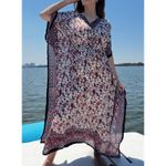 Paisley floral chain Kaftan Dresses for Women Beach Coverups, One Size Kaftans Photo 2