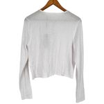 T Tahari  White Eden Sweater Cardigan size Large Long Sleeve Mesh Knit Photo 7
