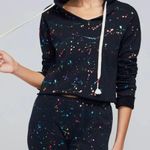 Wildfox Rainbow Piant Splatter Women’s Black Cropped Hoodie Size Medium Photo 1