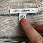 American Eagle AEO Cream Lightweight Striped Waterfall Cardigan Photo 1
