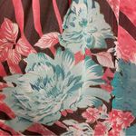 Handmade Muumuu Dress Zebra Tiger Stripes Puffed Sleeve Midi Embellished Pink Pink Size M Photo 7