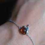 Baltic Amber Round Stone Sterling Silver Bracelet (6 Inch) Photo 11