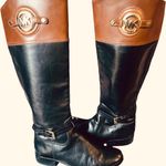 Michael Kors  Fulton Harness Boot Black/Mocha Brown Leather Boot Photo 8