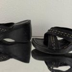 Mossimo Supply Co MOSSIMO Vintage Y2K Black Leather Edgy Grunge Open Toe Chunky Platform Sandals Photo 8