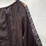 Hot in Hollywood Bohemian Peasant Blouse with All Over Lace Insets Black Size XS Photo 9