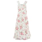 Selkie Veronica Slip Dress in White/Pink Floral, Size S Pink Photo 3