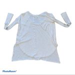 Free People  Cream Waffle Knit Long Sleeve Tunic Top size Small Photo 3