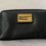 Marc by Marc Jacobs  Black Leather Zip Around Wristlet with Gold Hardware Photo 0
