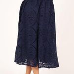 Petal and Pup  Amiri Navy Blue Lace High Low Midi Skirt S Photo 5