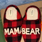 Dearfoams  Red and Black Plaid Slippers Mama Bear size 7 - 8 medium new Photo 0