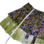 Kariza Purple & Green Floral Design Silk Wrap Skirt Women One Size Ruffle Detail Photo 5